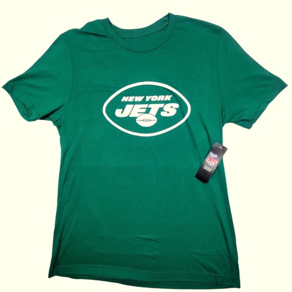 New‎ York Jets NFL Mens Green Graphic T-Shirt Cotton Crew Neck Large FOCO NWT
